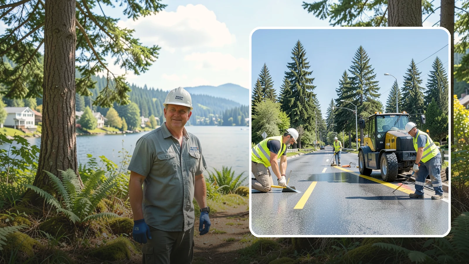 Reflective Marker Installation in Milton, King County, WA - Raised and reflective pavement markers boost lane delineation in low-light and wet conditions.