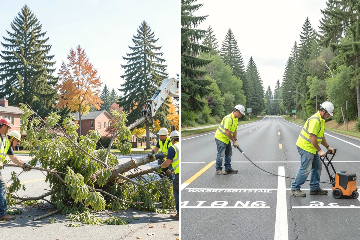 Reflective Marker Installation in Monroe, Snohomish County, WA - Lay out marker locations and spacing