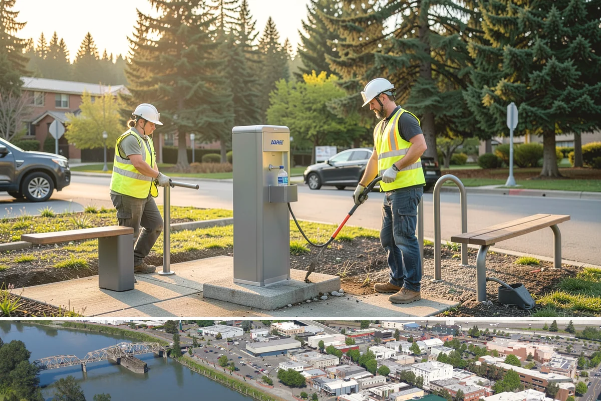 Reflective Marker Installation in Mount Vernon, Skagit County, WA - Dry summer conditions are needed for reliable adhesive bonding before the wet season arrives.