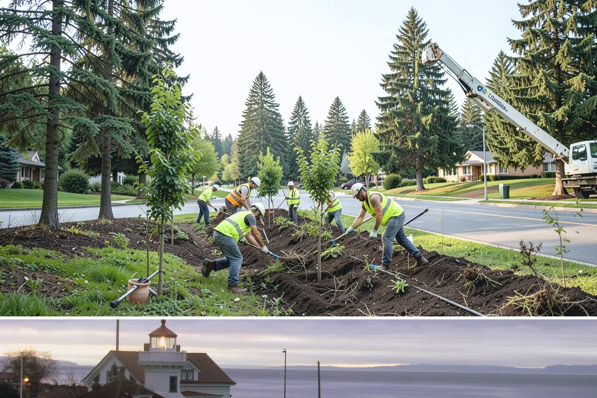 Reflective Marker Installation in Mukilteo, Snohomish County, WA - Dry summer conditions are needed for reliable adhesive bonding before the wet season arrives.