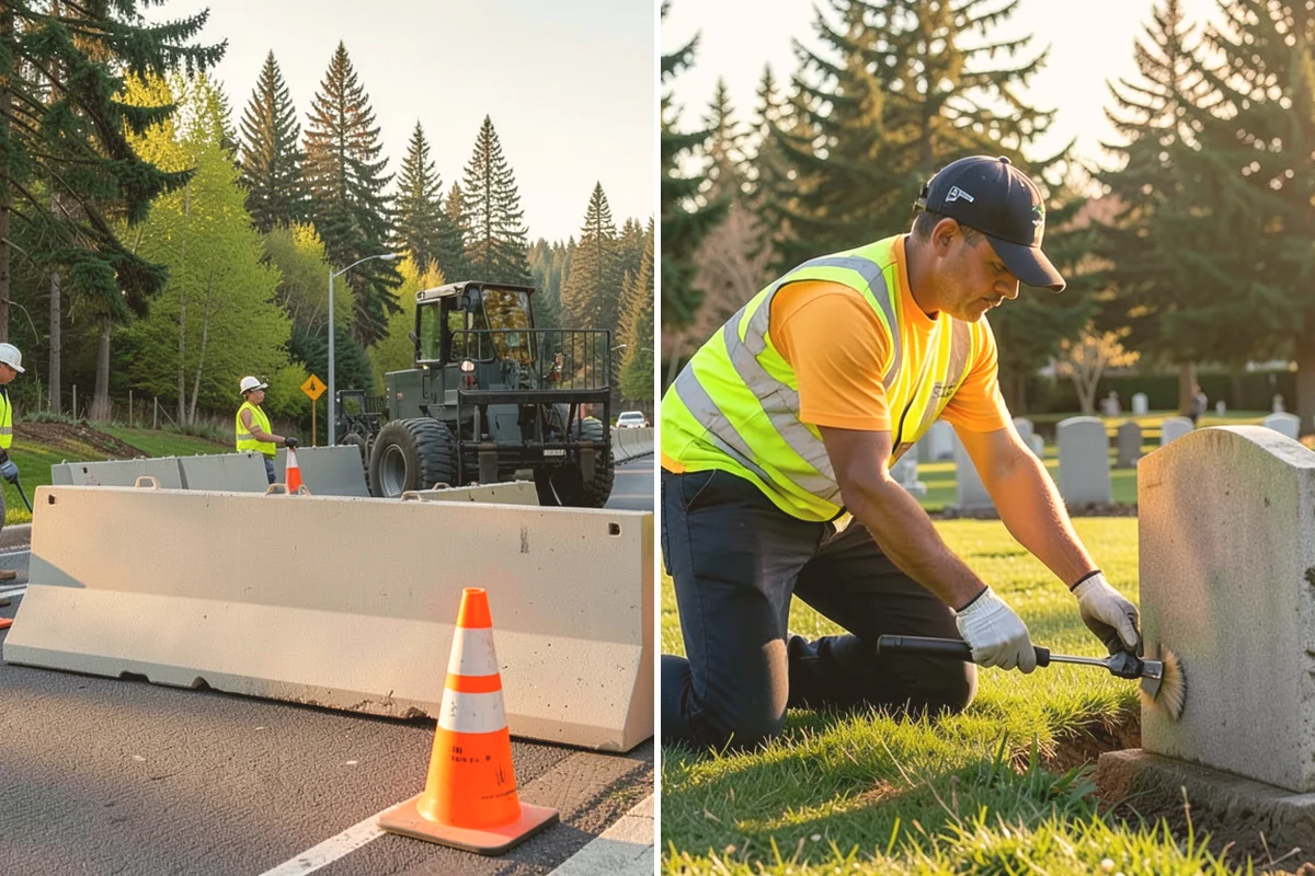 Reflective Marker Installation in Newcastle, King County, WA - Lay out marker locations and spacing