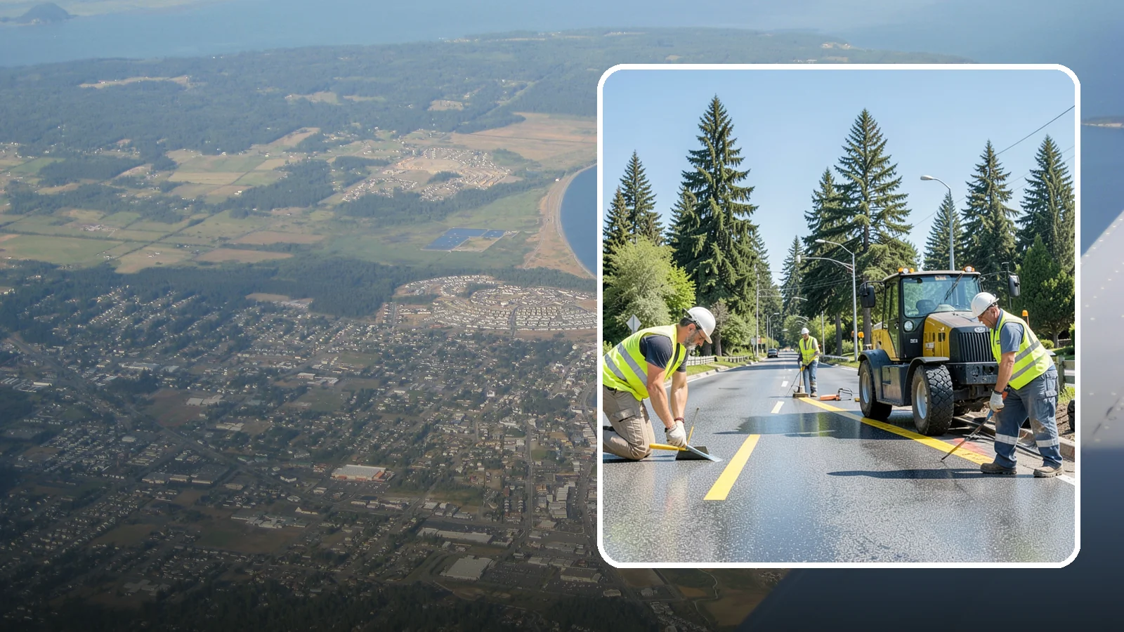 Reflective Marker Installation in Oak Harbor, Island County, WA - Raised and reflective pavement markers boost lane delineation in low-light and wet conditions.