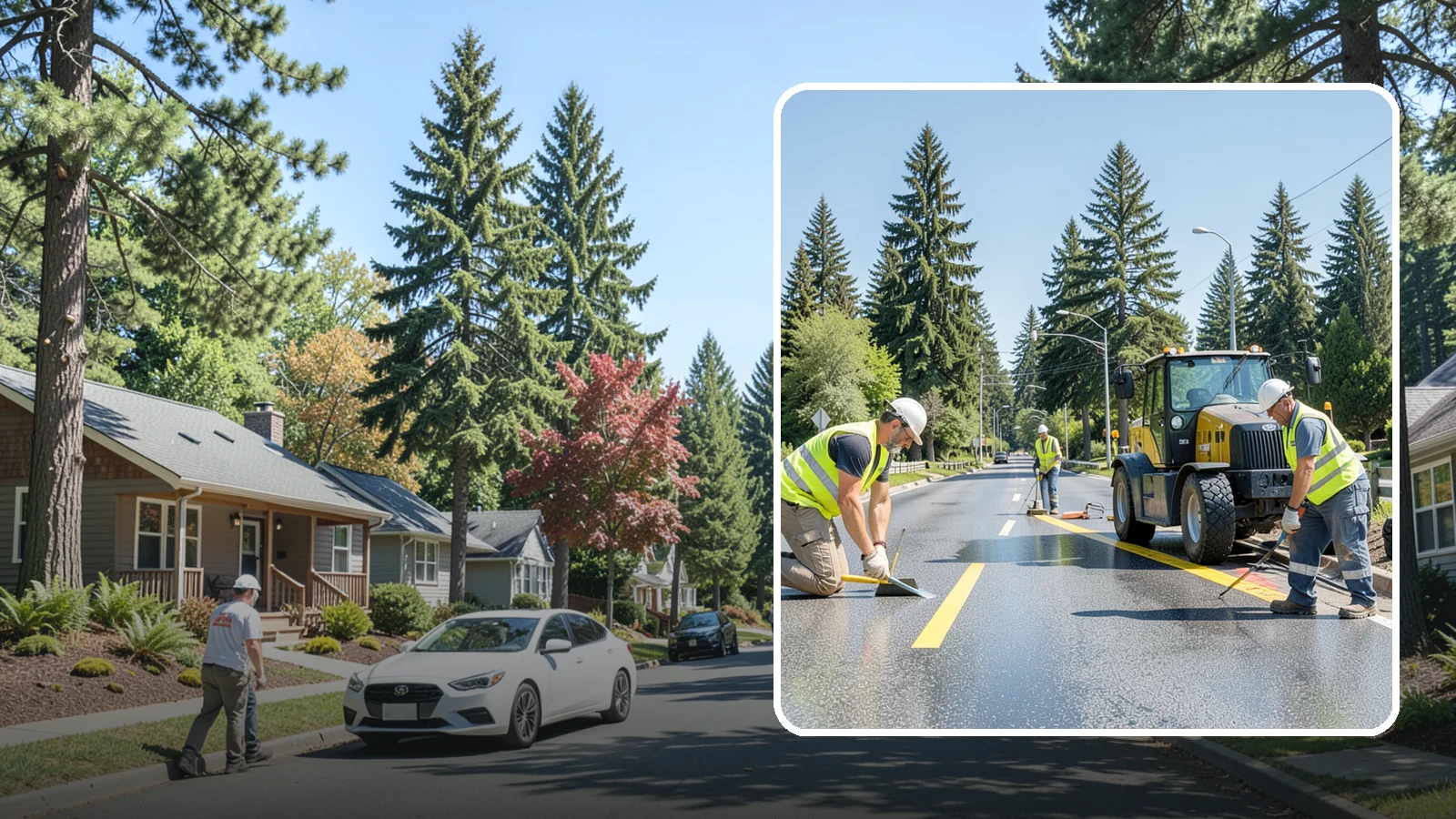 Reflective Marker Installation in Orting, Pierce County, WA - Raised and reflective pavement markers boost lane delineation in low-light and wet conditions.