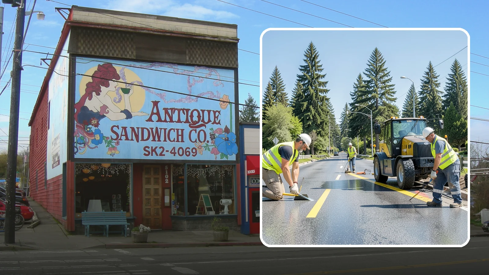 Reflective Marker Installation in Ruston, Pierce County, WA - Raised and reflective pavement markers boost lane delineation in low-light and wet conditions.