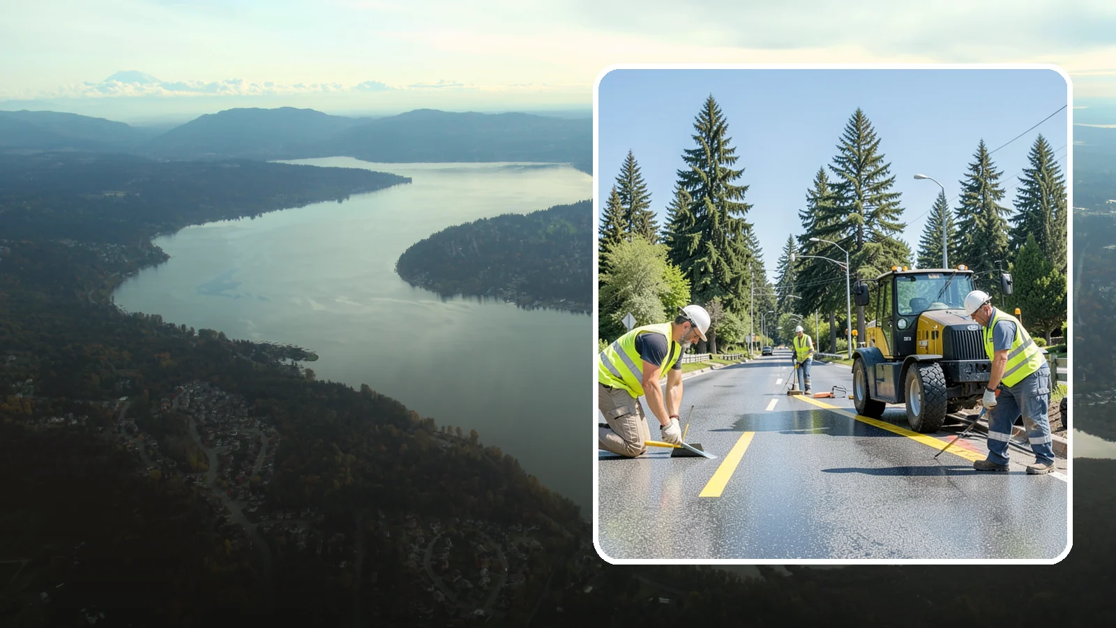Reflective Marker Installation in Sammamish, King County, WA - Raised and reflective pavement markers boost lane delineation in low-light and wet conditions.
