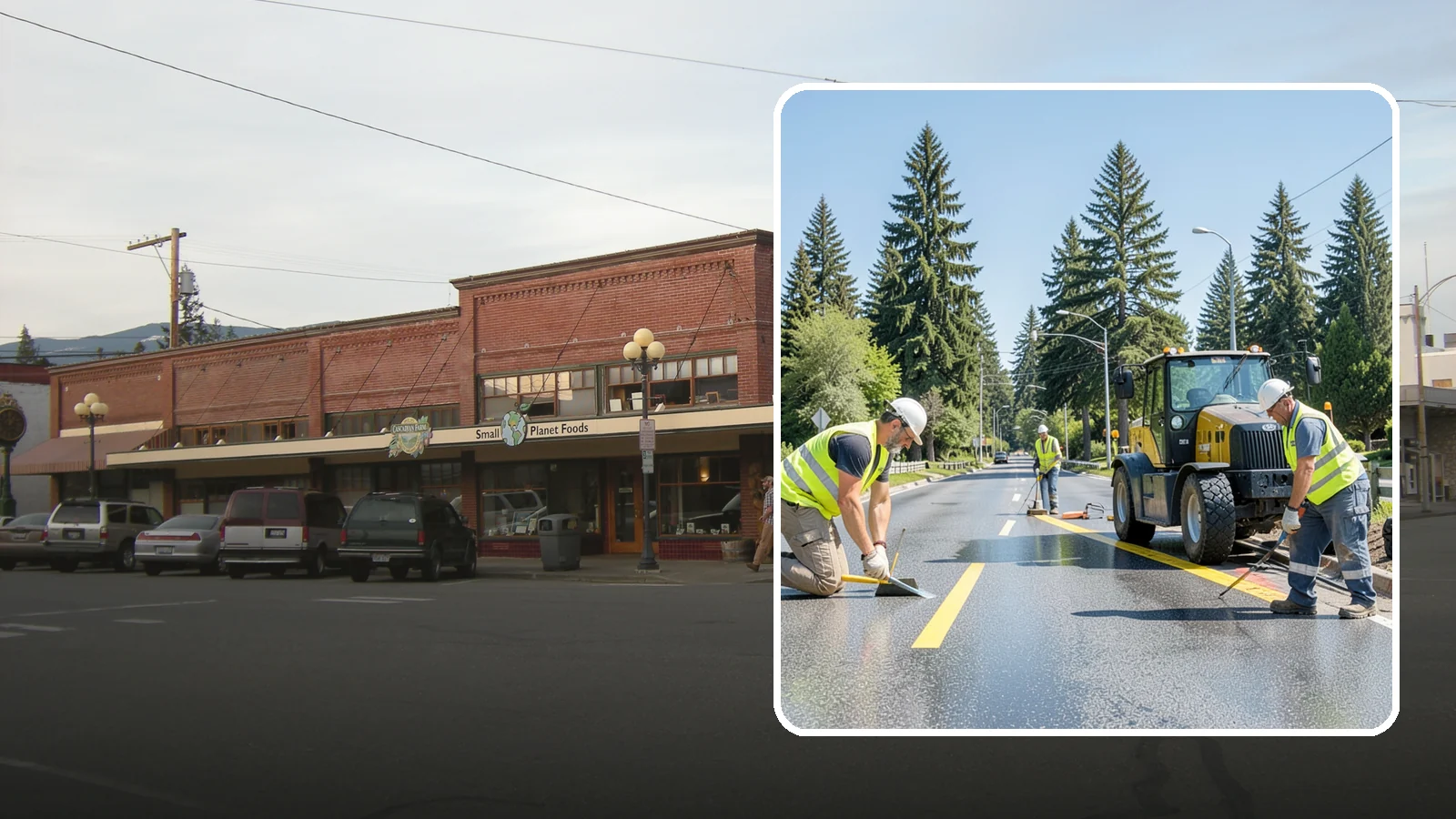 Reflective Marker Installation in Sedro-Woolley, Skagit County, WA - Raised and reflective pavement markers boost lane delineation in low-light and wet conditions.