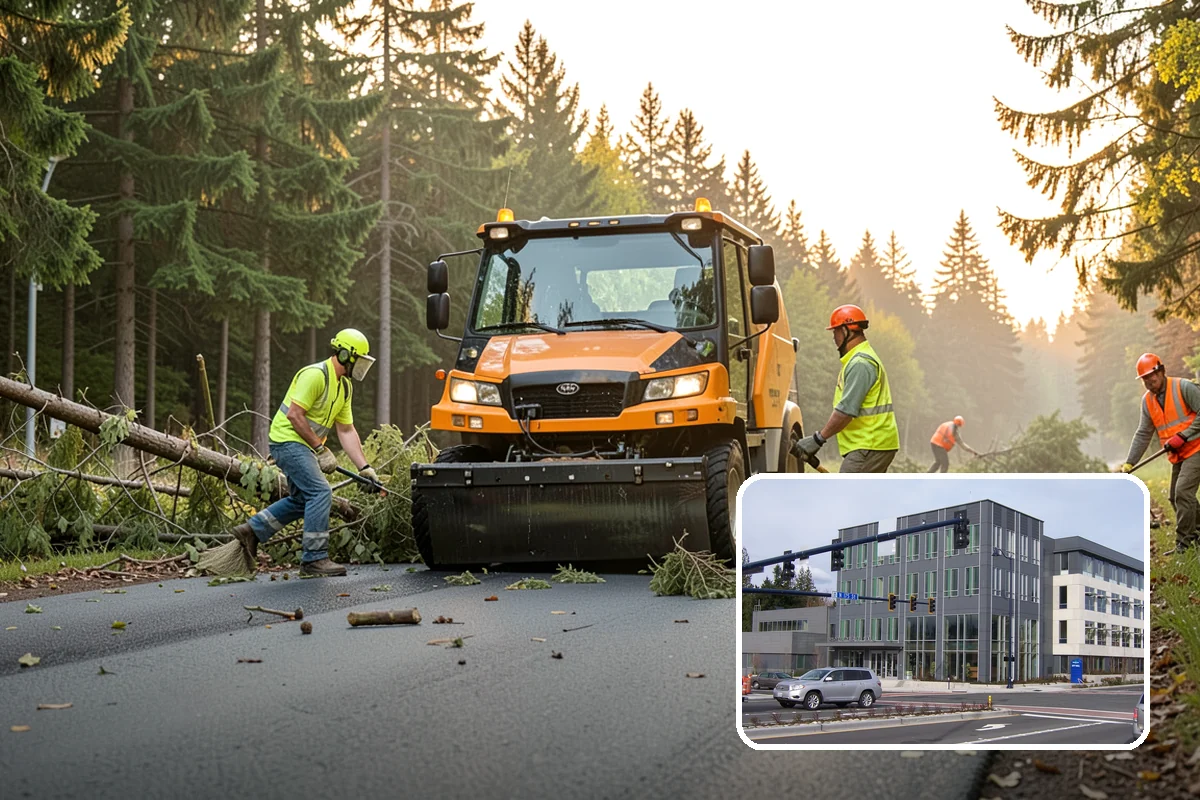 Reflective Marker Installation in Shoreline, King County, WA - Improved wet-night lane delineation