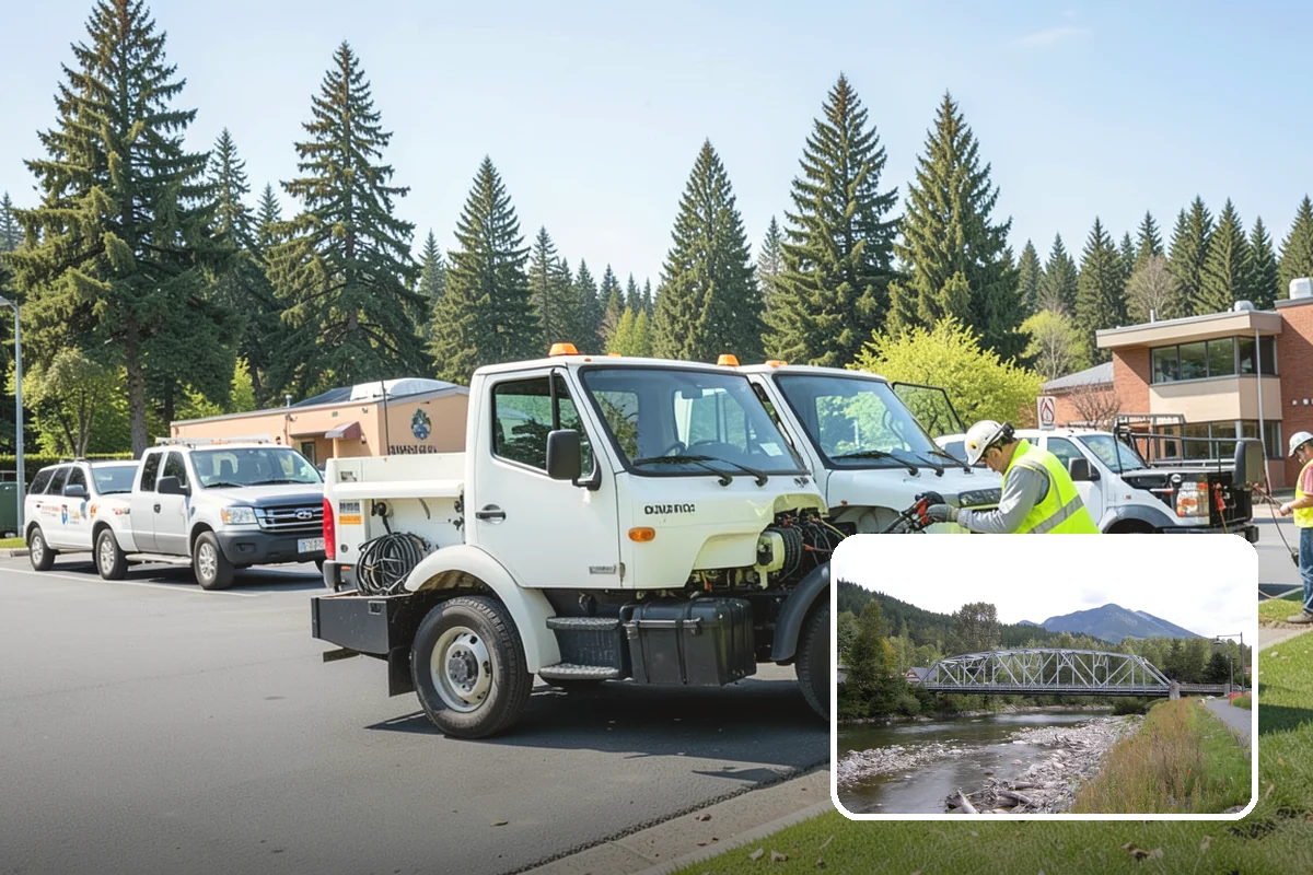 Reflective Marker Installation in Skykomish, King County, WA - Improved wet-night lane delineation