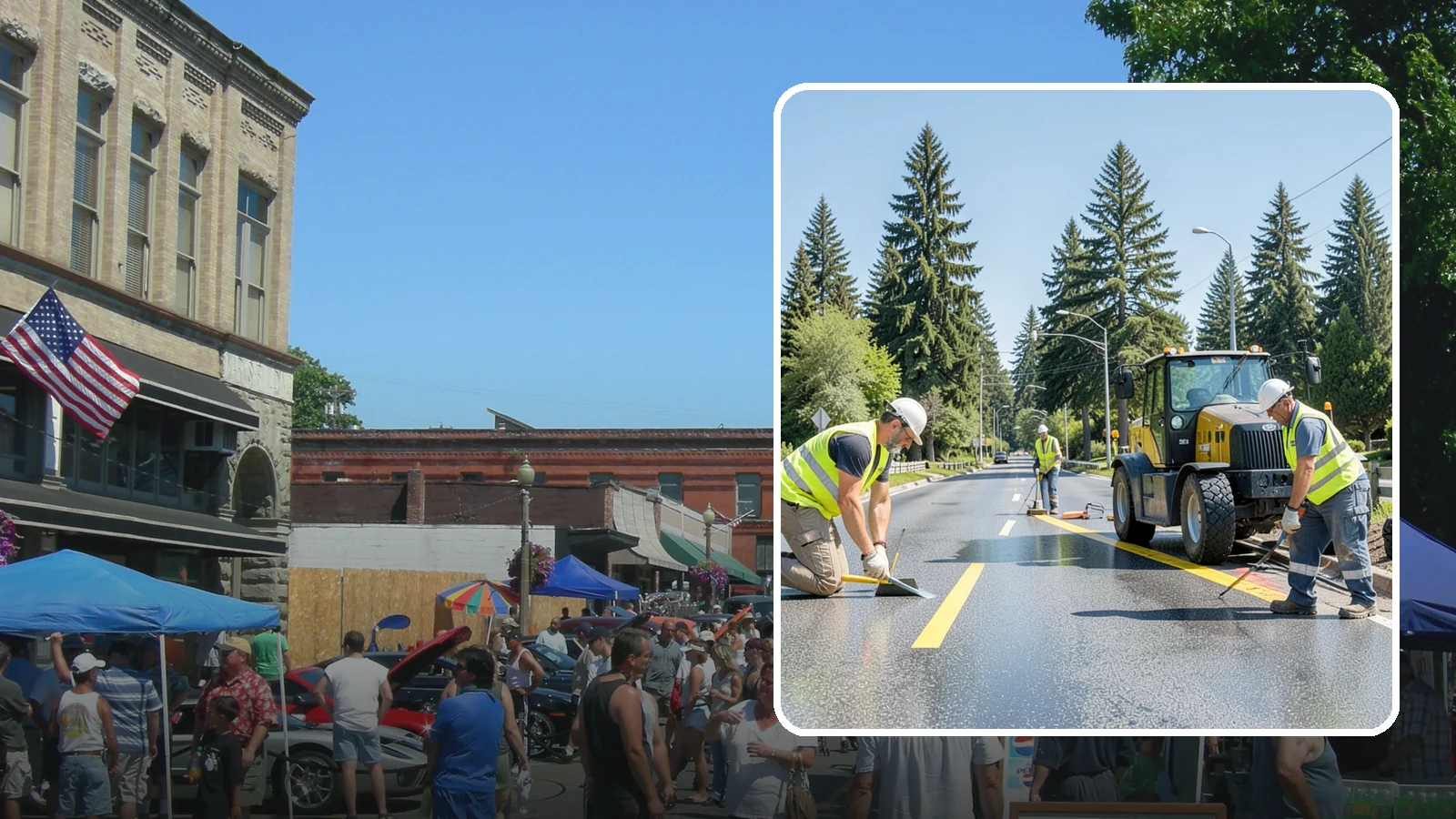 Reflective Marker Installation in Snohomish, Snohomish County, WA - Raised and reflective pavement markers boost lane delineation in low-light and wet conditions.