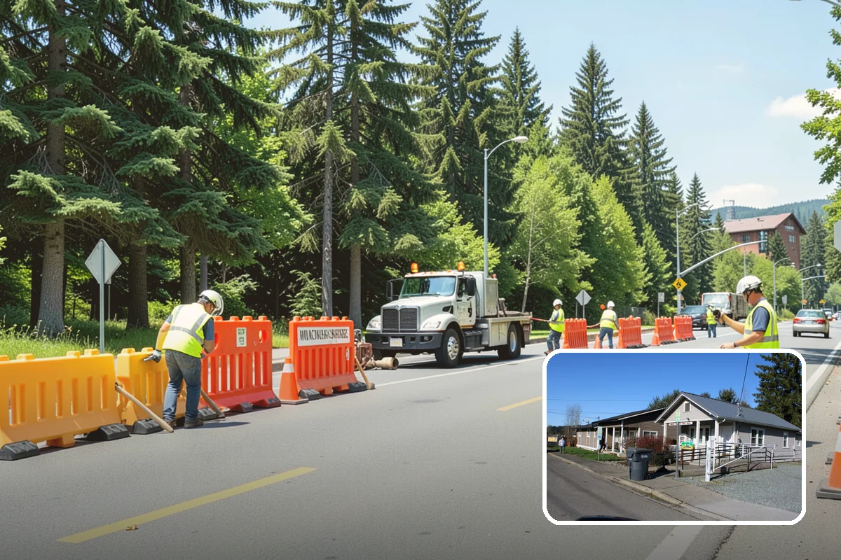 Reflective Marker Installation in South Prairie, Pierce County, WA - Improved wet-night lane delineation