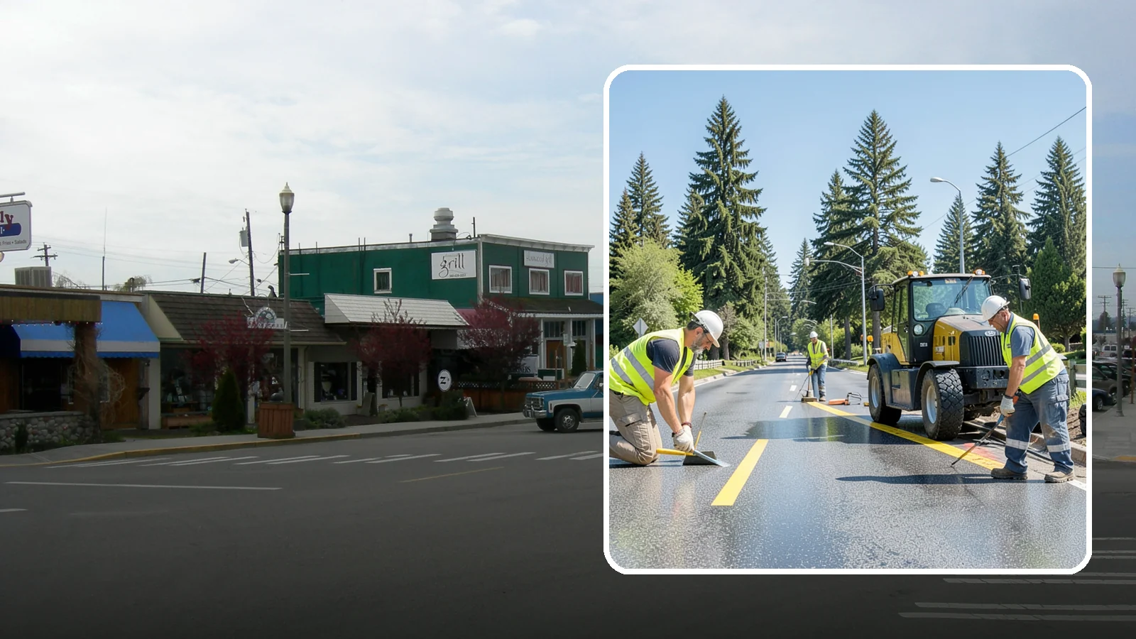Reflective Marker Installation in Stanwood, Snohomish County, WA - Raised and reflective pavement markers boost lane delineation in low-light and wet conditions.