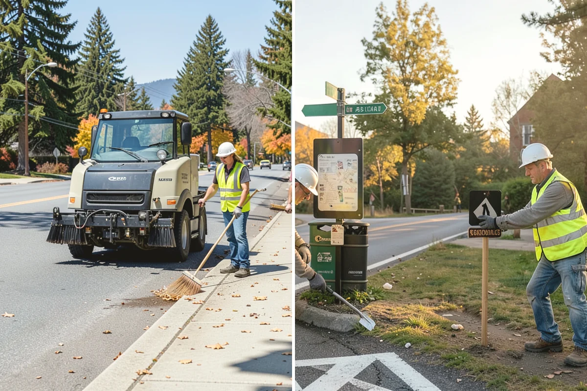 Reflective Marker Installation in University Place, Pierce County, WA - Lay out marker locations and spacing