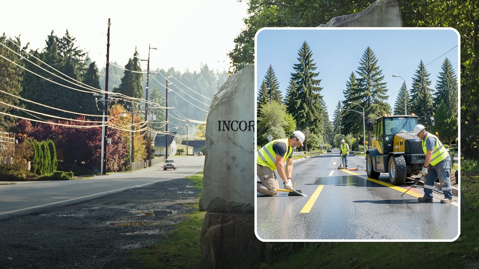 Reflective Marker Installation in Wilkeson, Pierce County, WA - Raised and reflective pavement markers boost lane delineation in low-light and wet conditions.
