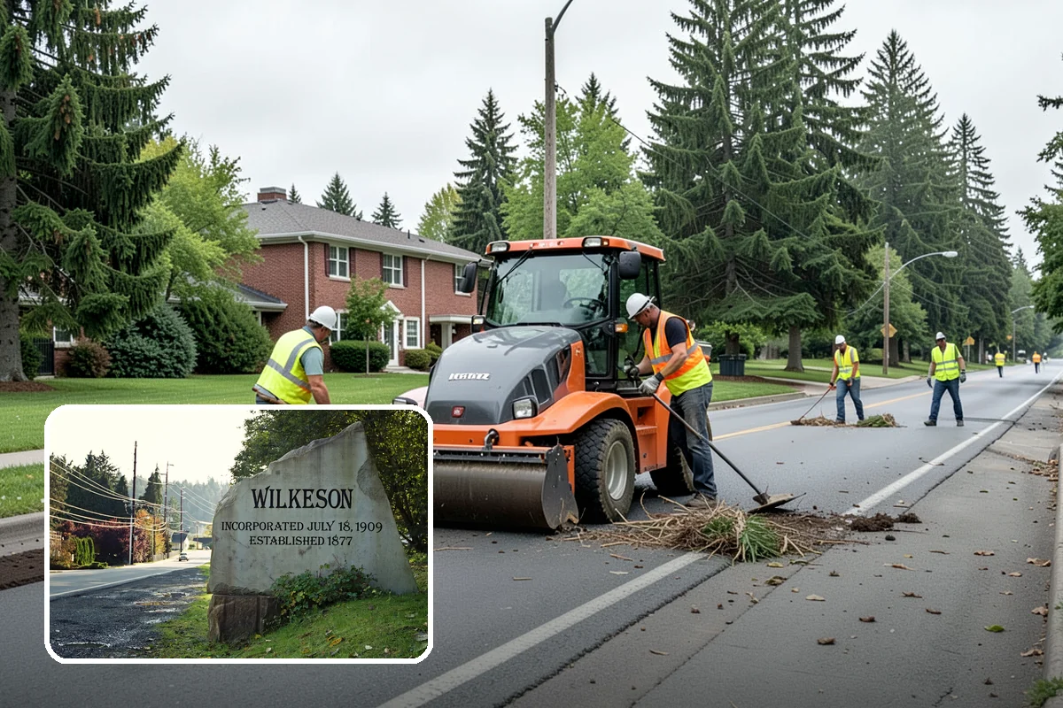 Reflective Marker Installation in Wilkeson, Pierce County, WA - Improved wet-night lane delineation