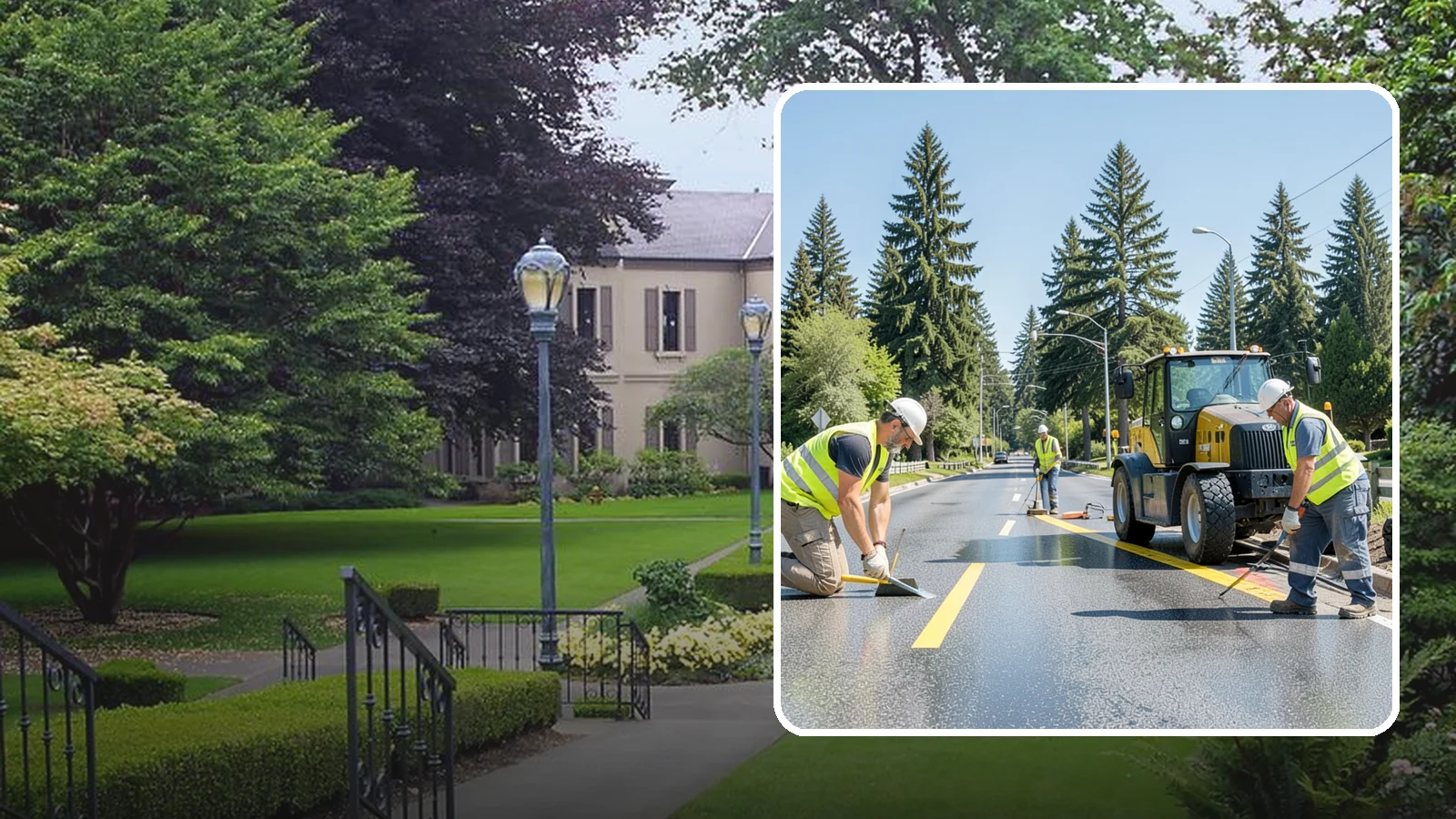 Reflective Marker Installation in Woodinville, King County, WA - Raised and reflective pavement markers boost lane delineation in low-light and wet conditions.