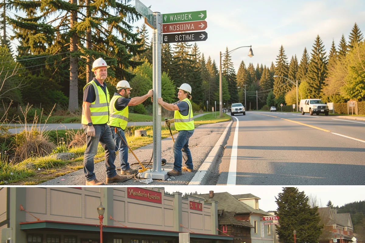 Regulatory Signs in Issaquah, King County, WA - Regulatory installs proceed in all seasons, though drier months ease footing work and reduce traffic-control complications on...