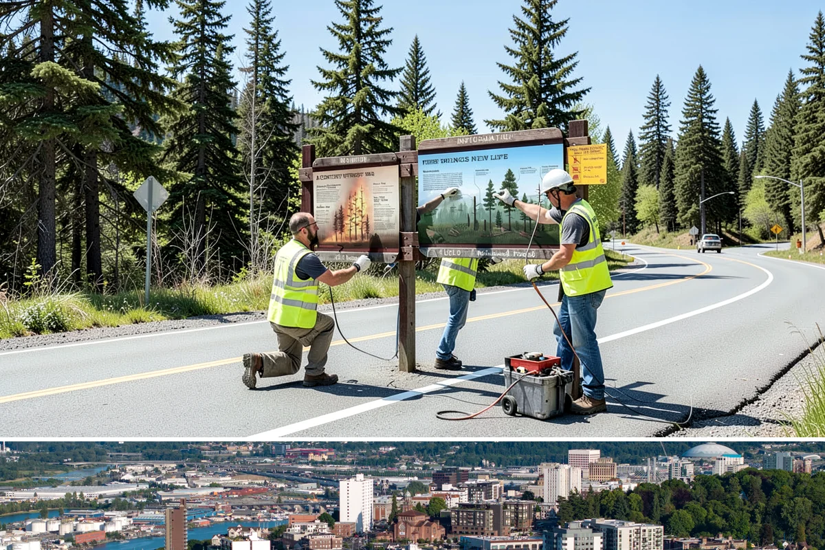 Regulatory Signs in Tacoma, Pierce County, WA - Regulatory installs proceed in all seasons, though drier months ease footing work and reduce traffic-control complications on...