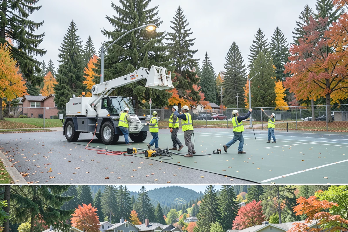 Reservoir Grounds Maintenance in Fircrest, Pierce County, WA - Grounds and vegetation work is heaviest in the growing season, with fence-line and access upkeep continuing year-round.