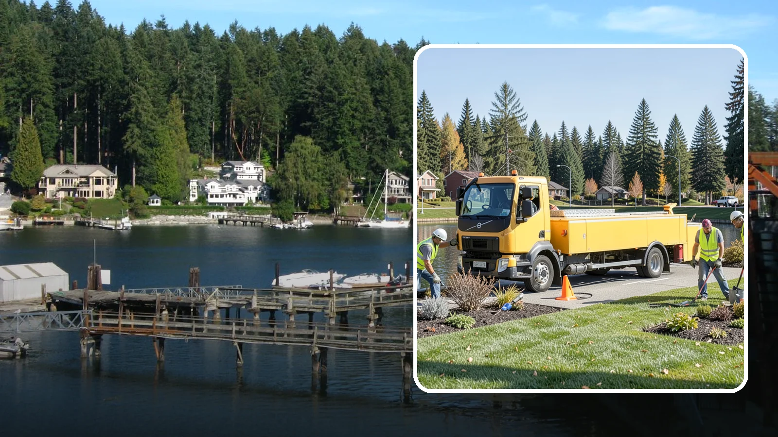 Reservoir Grounds Maintenance in Gig Harbor, Pierce County, WA - Grounds and vegetation maintenance at reservoir and water-tank sites for security, access, and protection.