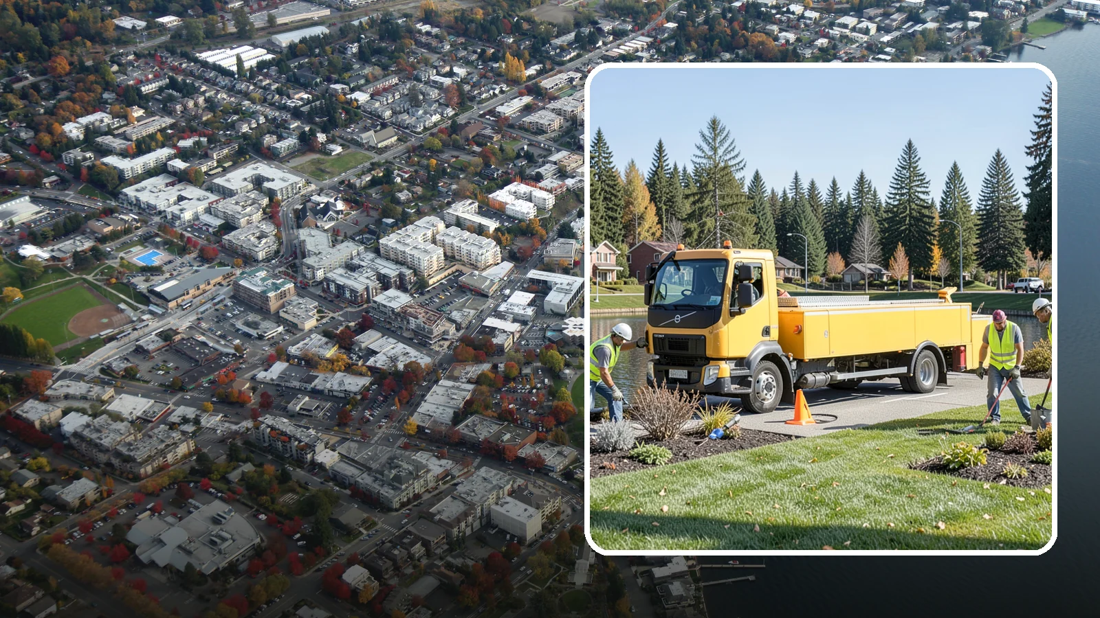 Reservoir Grounds Maintenance in Kirkland, King County, WA - Grounds and vegetation maintenance at reservoir and water-tank sites for security, access, and protection.