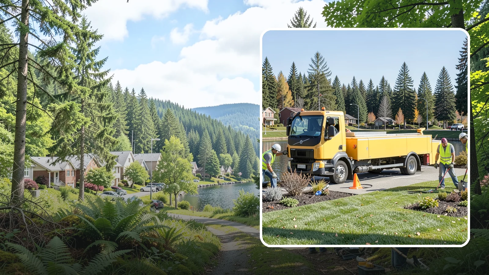 Reservoir Grounds Maintenance in Lake Forest Park, King County, WA - Grounds and vegetation maintenance at reservoir and water-tank sites for security, access, and protection.