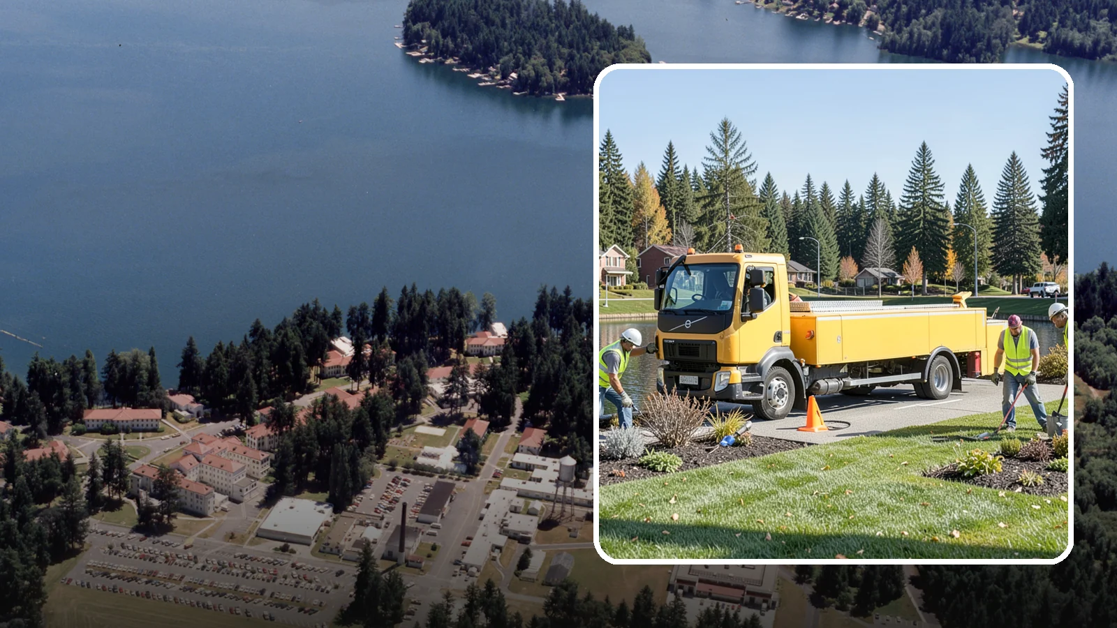 Reservoir Grounds Maintenance in Lakewood, Pierce County, WA - Grounds and vegetation maintenance at reservoir and water-tank sites for security, access, and protection.