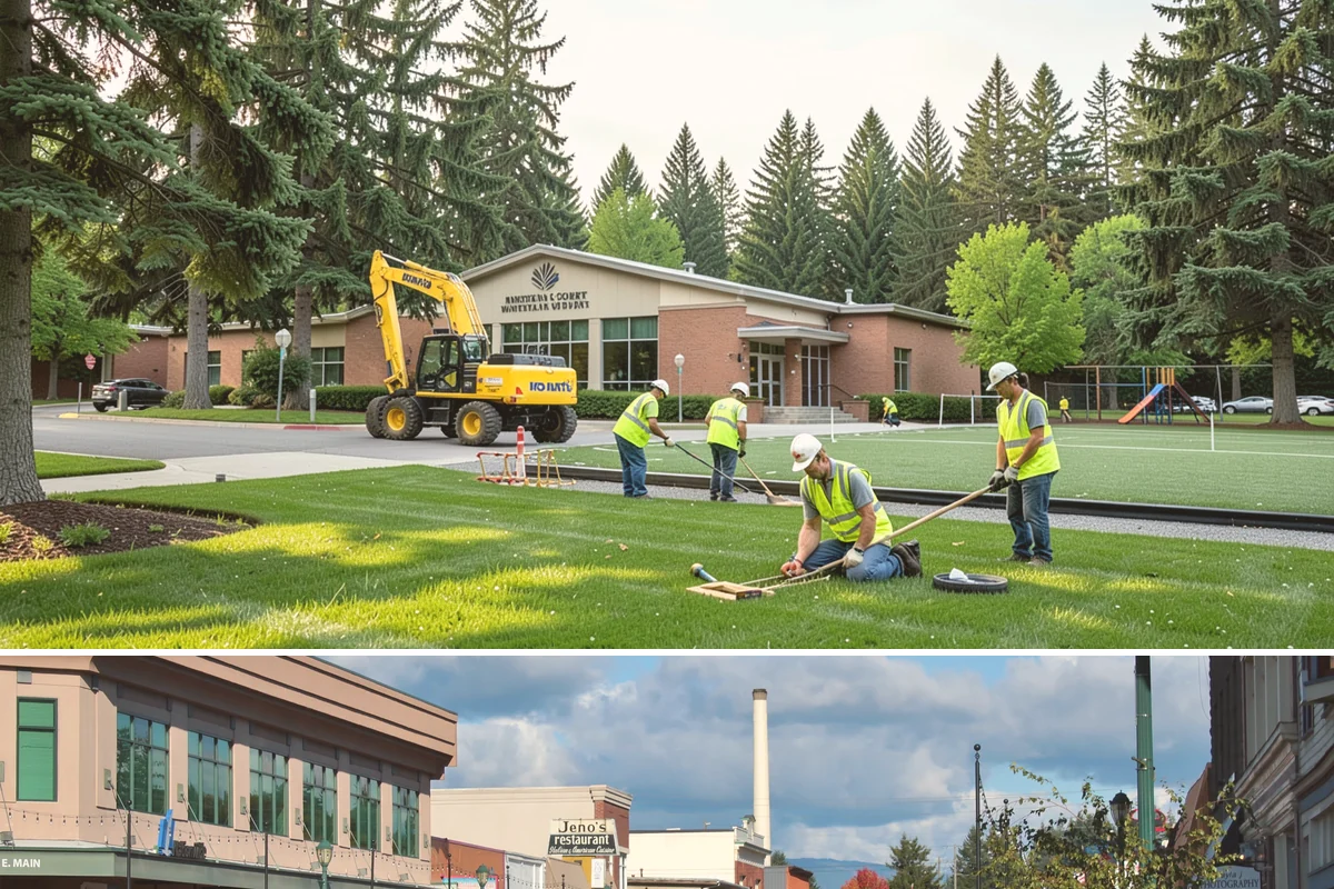 Reservoir Grounds Maintenance in Monroe, Snohomish County, WA - Grounds and vegetation work is heaviest in the growing season, with fence-line and access upkeep continuing year-round.