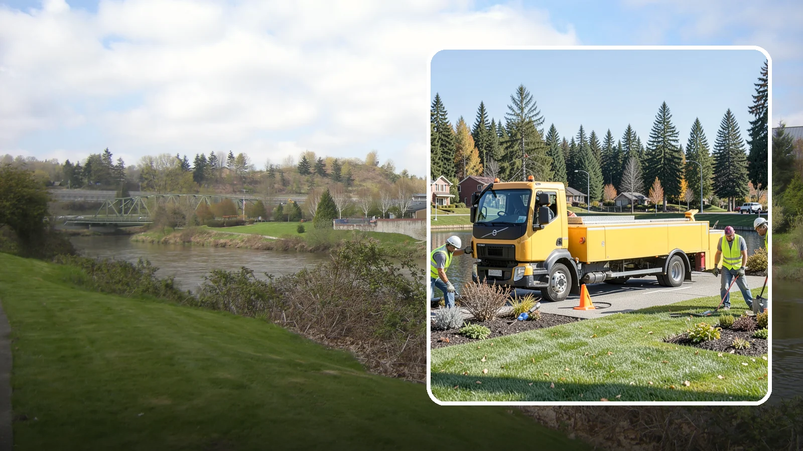 Reservoir Grounds Maintenance in Tukwila, King County, WA - Grounds and vegetation maintenance at reservoir and water-tank sites for security, access, and protection.