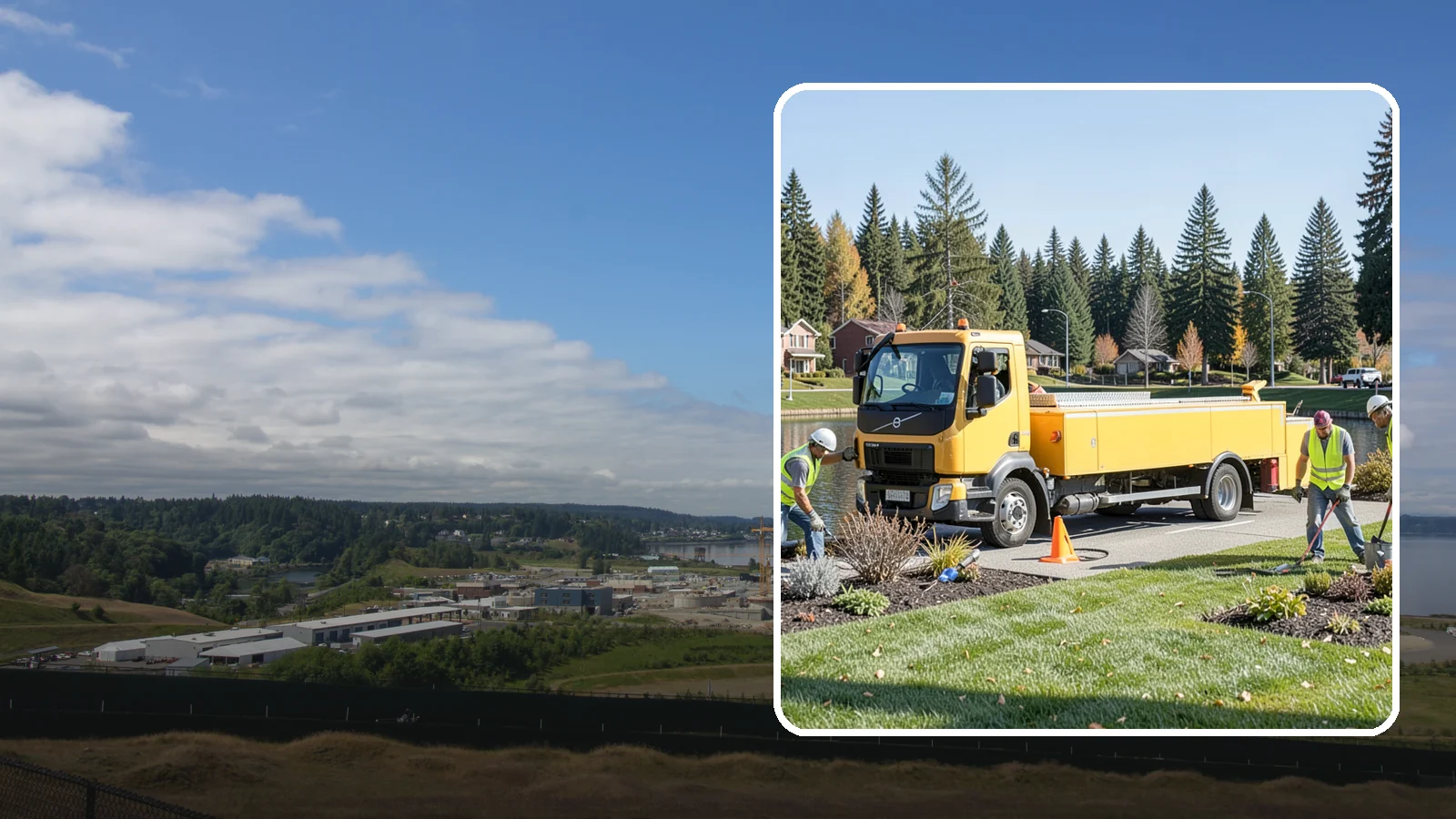 Reservoir Grounds Maintenance in University Place, Pierce County, WA - Grounds and vegetation maintenance at reservoir and water-tank sites for security, access, and protection.