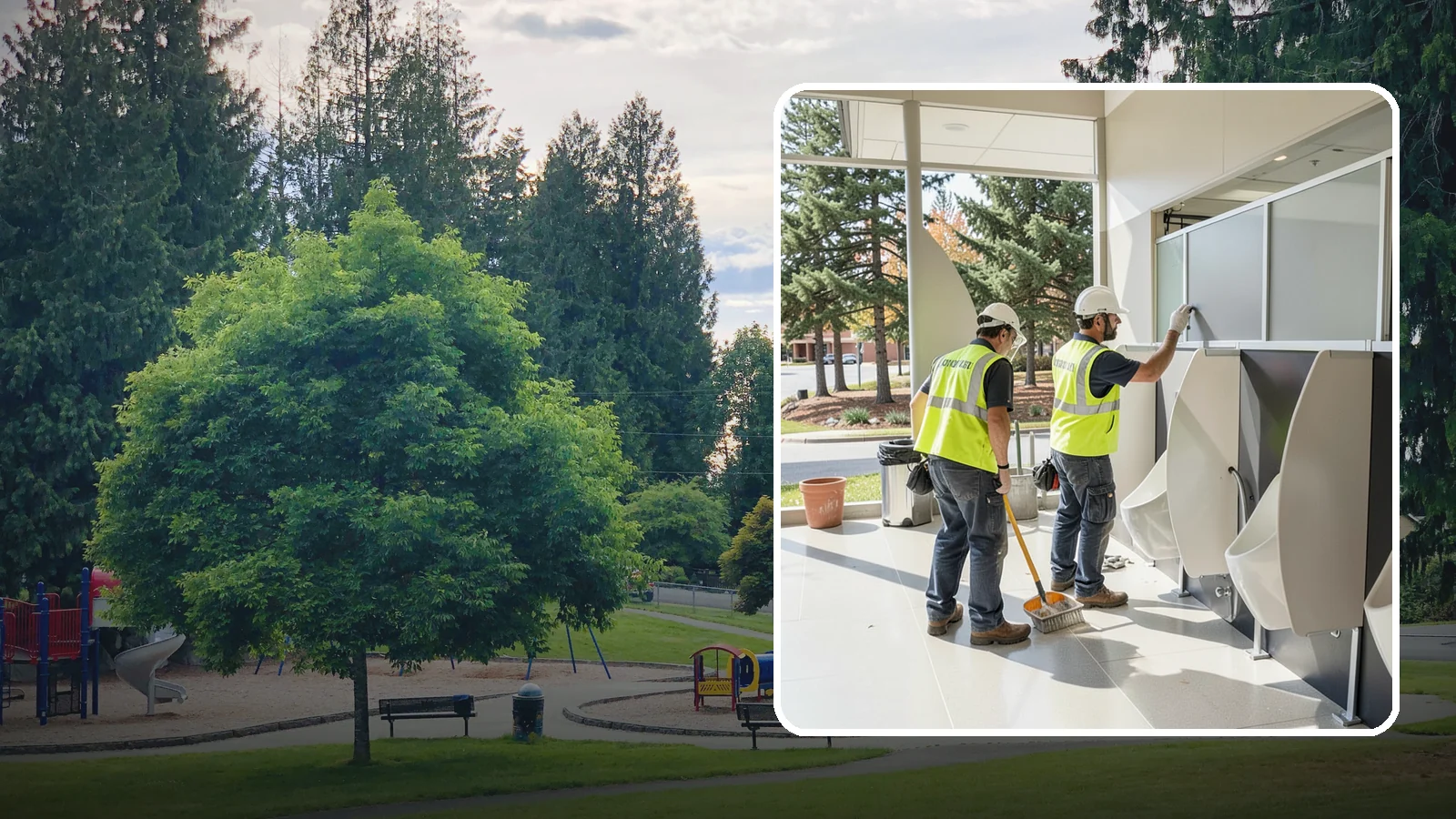 Restroom Partition Installation in Bonney Lake, Pierce County, WA - Toilet partition and restroom accessory installation for public restrooms and facility upgrades.