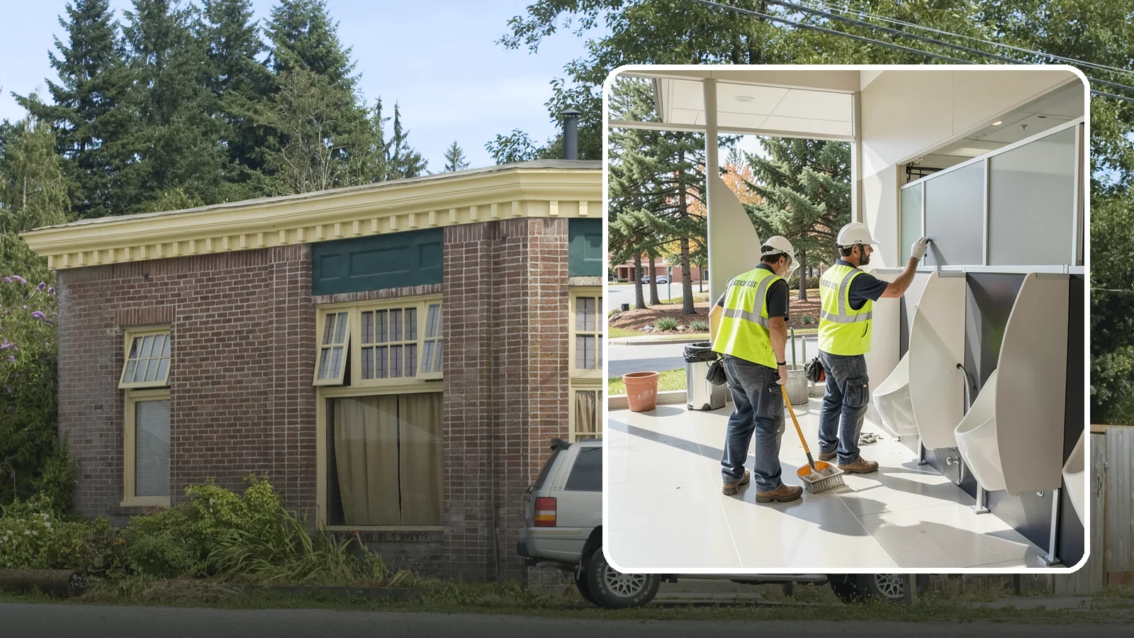 Restroom Partition Installation in Hamilton, Skagit County, WA - Toilet partition and restroom accessory installation for public restrooms and facility upgrades.