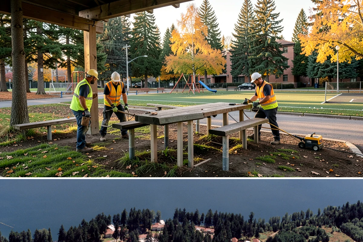 Restroom Partition Installation in Lakewood, Pierce County, WA - Restroom upgrades are scheduled year-round and often timed to facility closures or low-use seasons for parks.