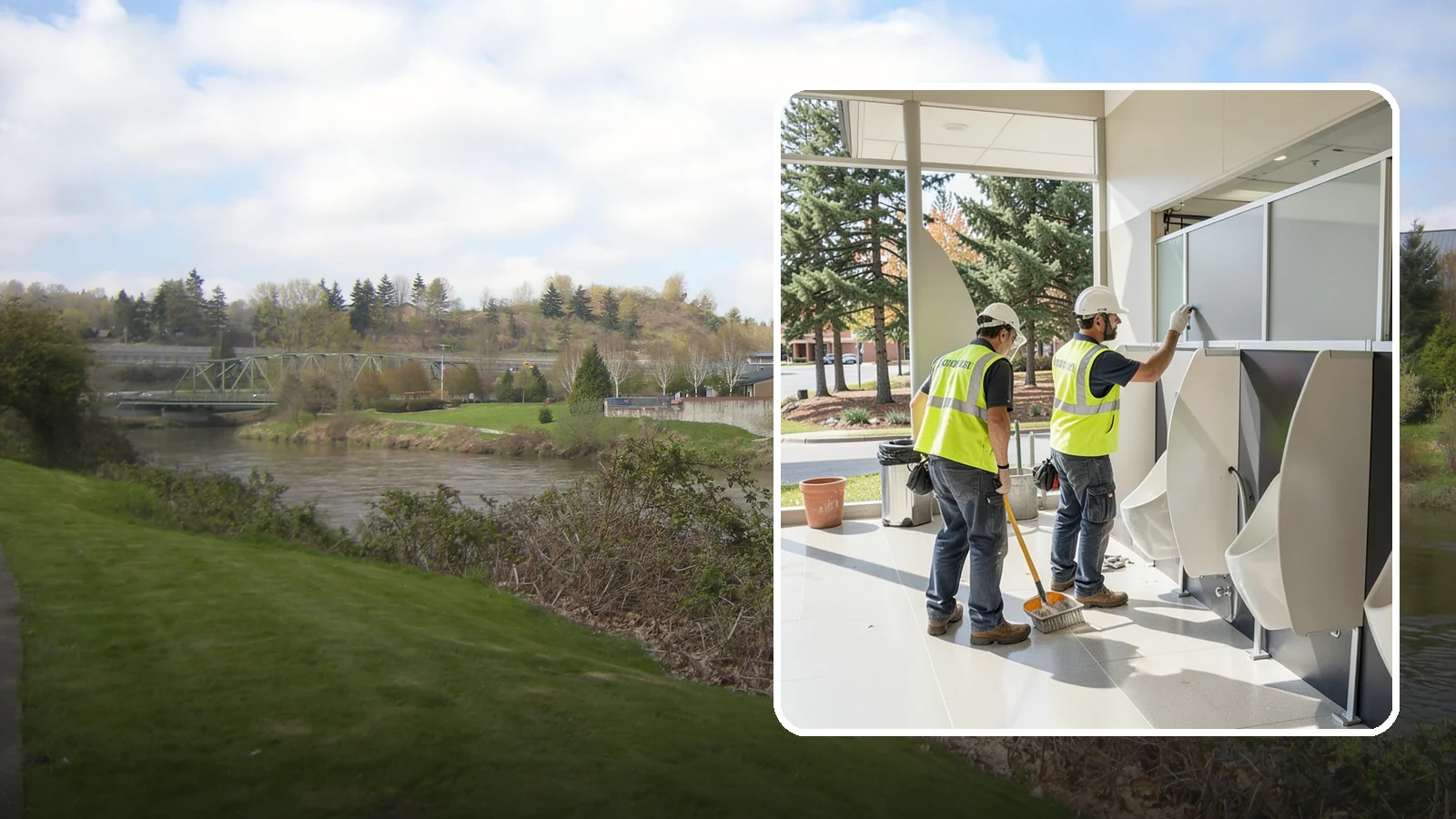 Restroom Partition Installation in Tukwila, King County, WA - Toilet partition and restroom accessory installation for public restrooms and facility upgrades.