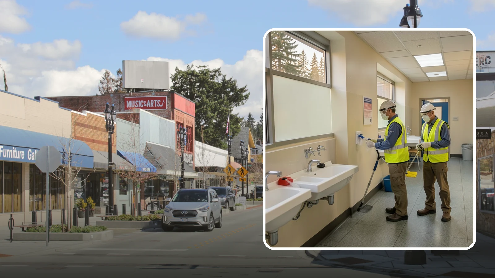 Restroom Sanitation in Bothell, King County, WA - Deep restroom cleaning and disinfection protect public health in the busiest, highest-risk areas of municipal facilities.