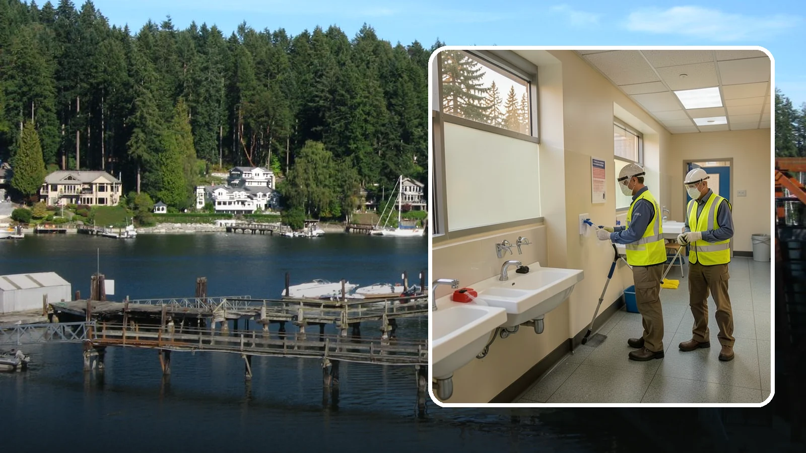 Restroom Sanitation in Gig Harbor, Pierce County, WA - Deep restroom cleaning and disinfection protect public health in the busiest, highest-risk areas of municipal facilities.
