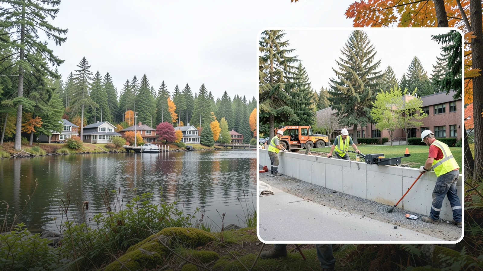 Retaining Wall Repairs in La Conner, Skagit County, WA - We repair failing segmental, timber, and concrete retaining walls to restore stability and drainage.