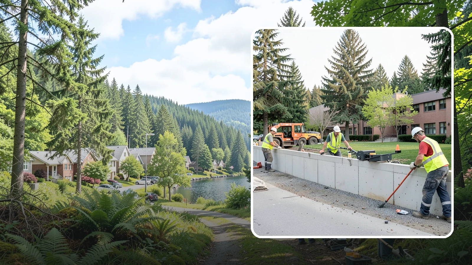 Retaining Wall Repairs in Lake Forest Park, King County, WA - We repair failing segmental, timber, and concrete retaining walls to restore stability and drainage.
