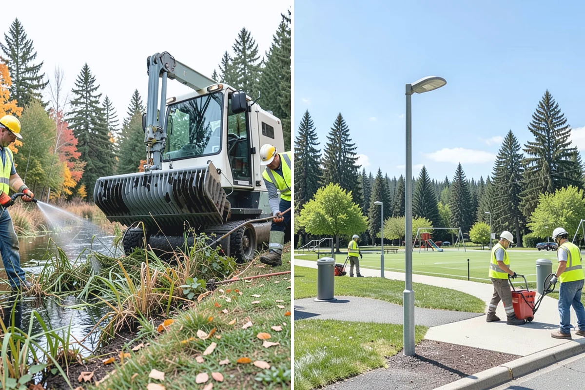 Retention Pond Maintenance in Auburn, King County, WA - Inspect the pond, outlet structure, embankment, and sediment levels