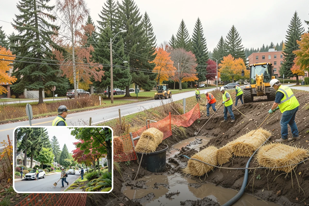 Retention Pond Maintenance in Beaux Arts Village, King County, WA - Preserves designed storage and flood-control capacity