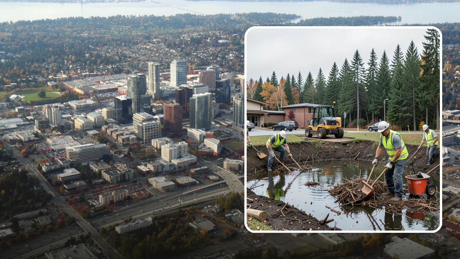Retention Pond Maintenance in Bellevue, King County, WA - Retention and detention pond maintenance that preserves storage capacity, function, and regulatory compliance.