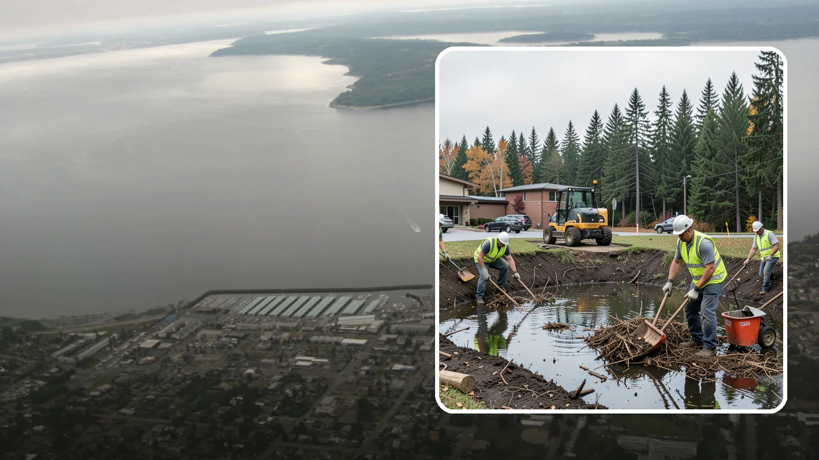 Retention Pond Maintenance in Des Moines, King County, WA - Retention and detention pond maintenance that preserves storage capacity, function, and regulatory compliance.