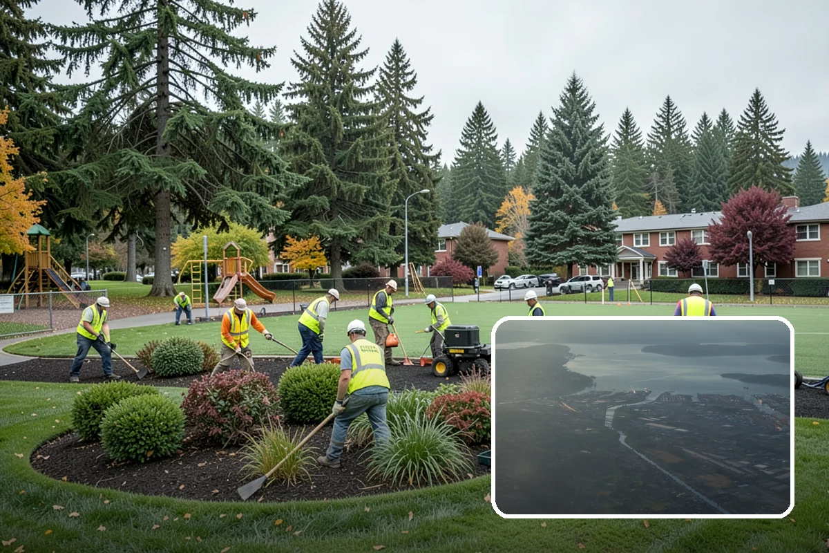 Retention Pond Maintenance in Fife, Pierce County, WA - Preserves designed storage and flood-control capacity