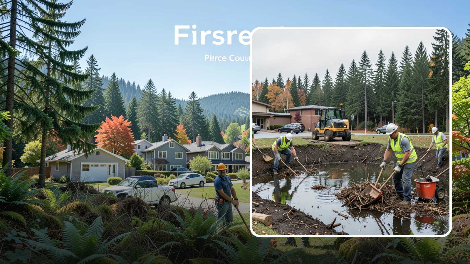 Retention Pond Maintenance in Fircrest, Pierce County, WA - Retention and detention pond maintenance that preserves storage capacity, function, and regulatory compliance.