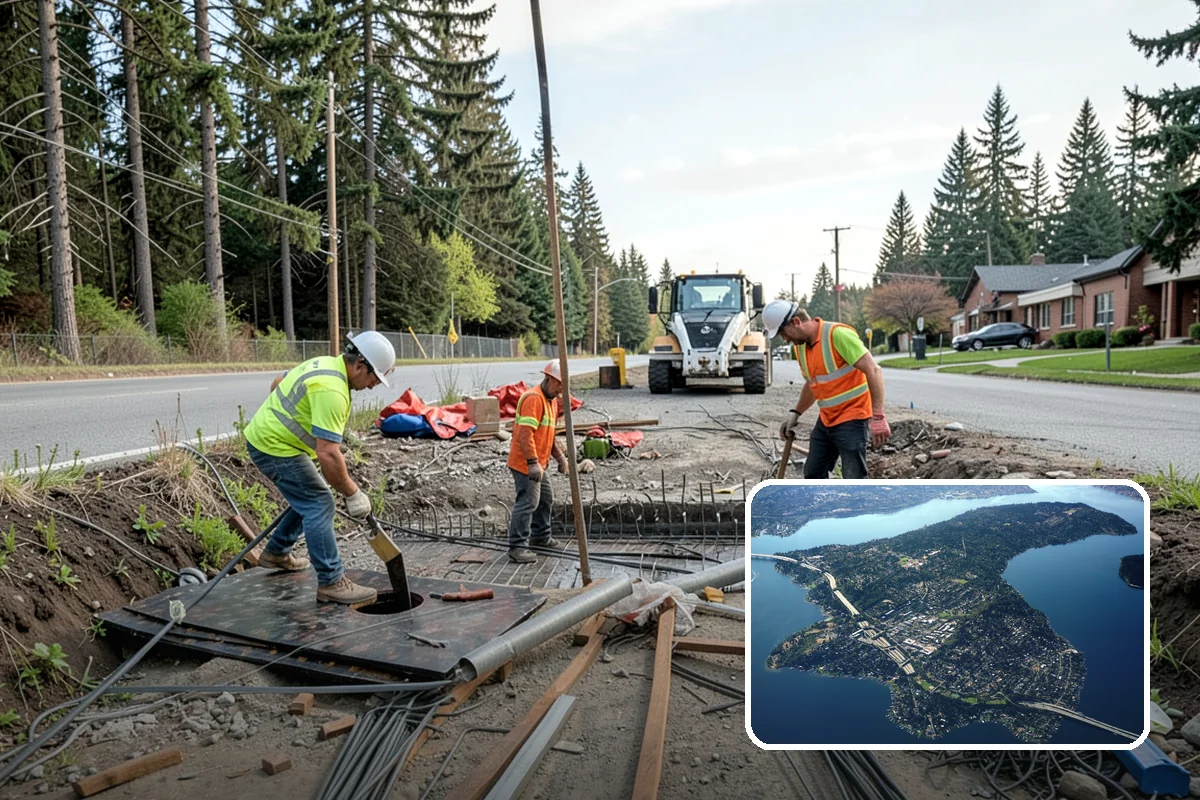 Retention Pond Maintenance in Mercer Island, King County, WA - Preserves designed storage and flood-control capacity