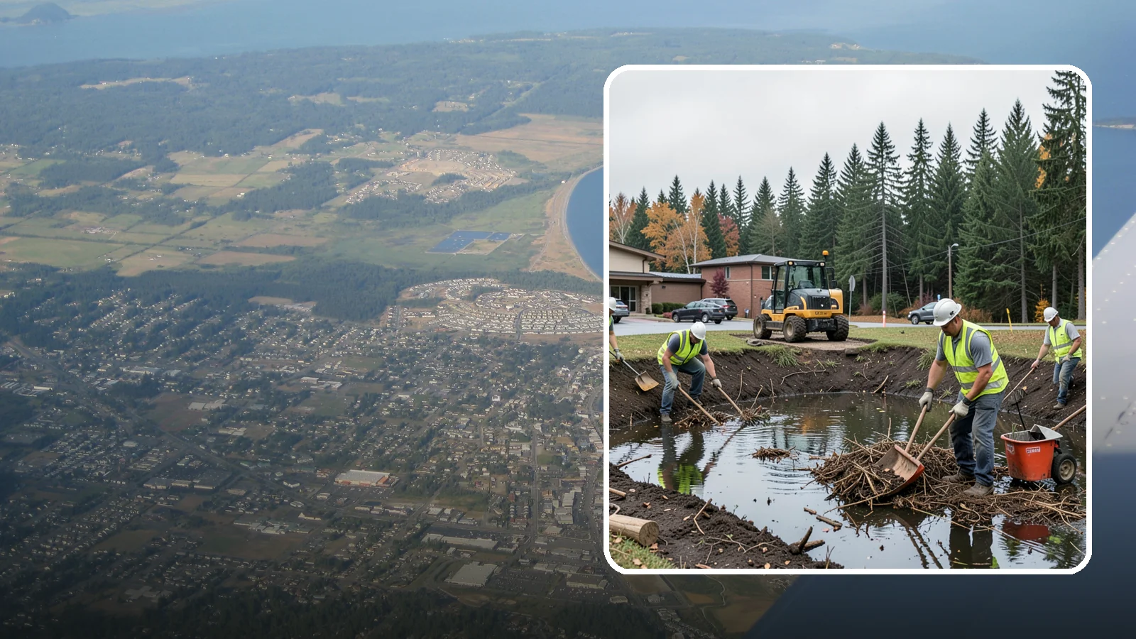 Retention Pond Maintenance in Oak Harbor, Island County, WA - Retention and detention pond maintenance that preserves storage capacity, function, and regulatory compliance.