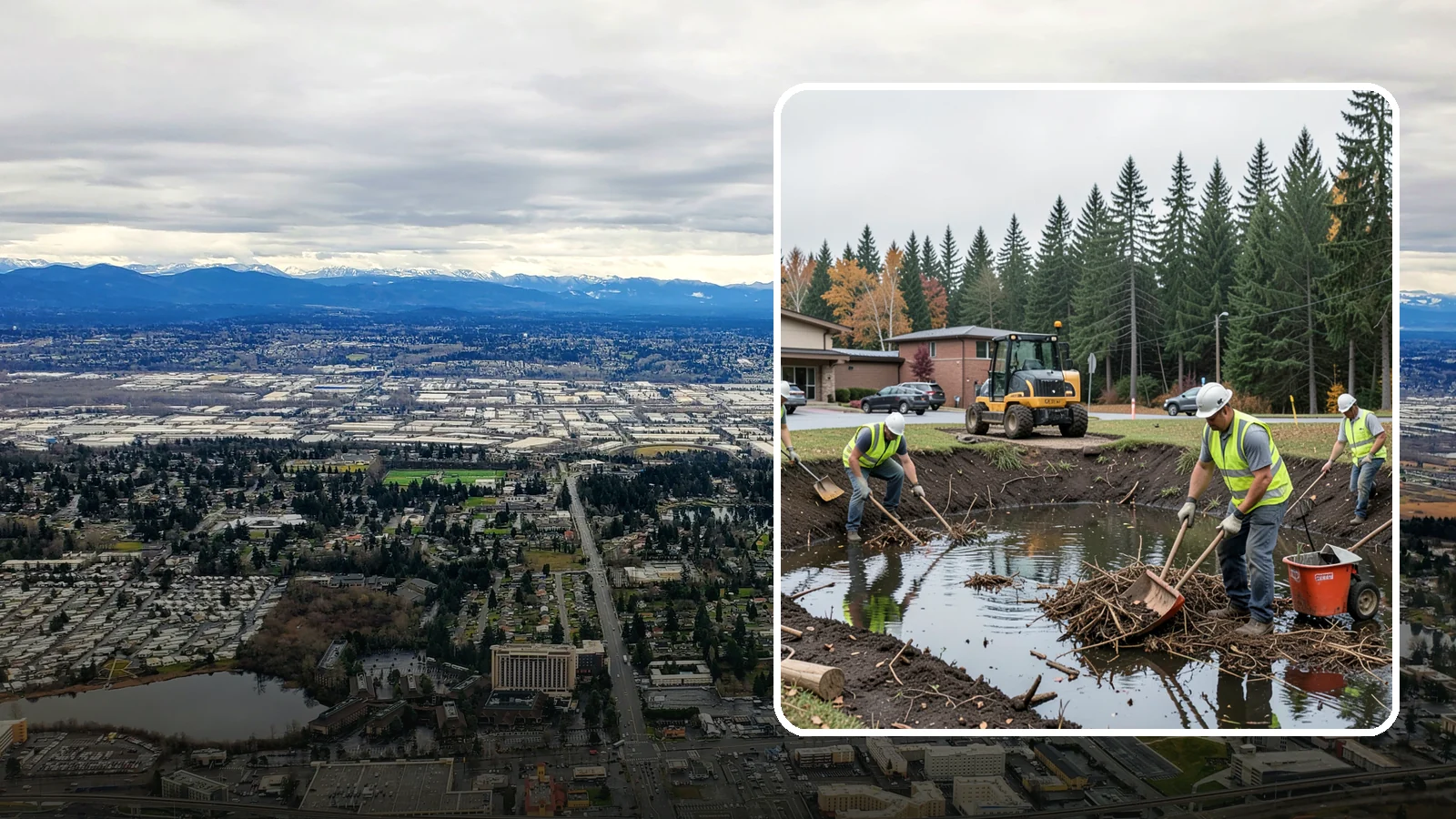 Retention Pond Maintenance in SeaTac, King County, WA - Retention and detention pond maintenance that preserves storage capacity, function, and regulatory compliance.