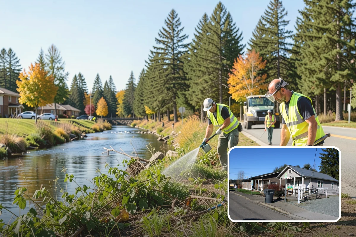 Retention Pond Maintenance in South Prairie, Pierce County, WA - Preserves designed storage and flood-control capacity