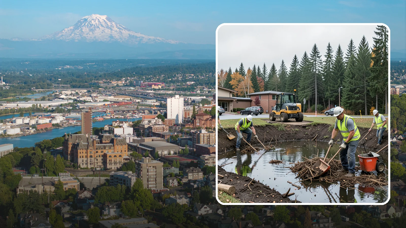 Retention Pond Maintenance in Tacoma, Pierce County, WA - Retention and detention pond maintenance that preserves storage capacity, function, and regulatory compliance.
