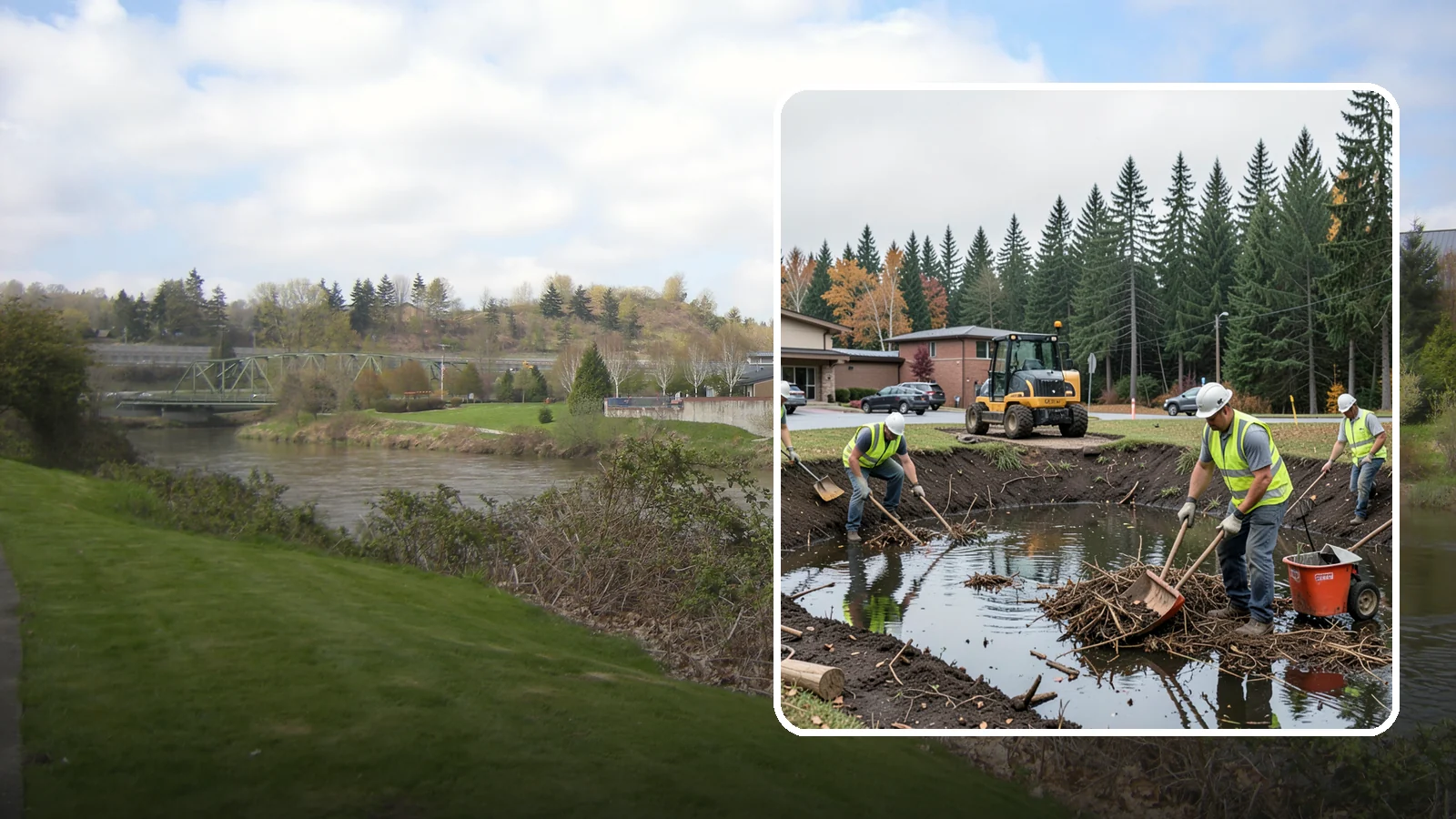 Retention Pond Maintenance in Tukwila, King County, WA - Retention and detention pond maintenance that preserves storage capacity, function, and regulatory compliance.