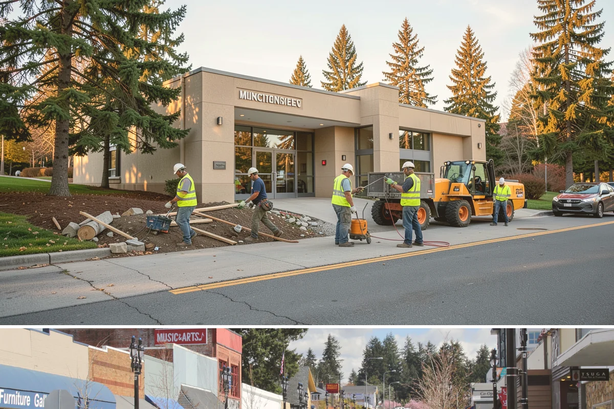 Right-of-Way Maintenance in Bothell, King County, WA - Growth-season mowing and brush passes concentrate from late spring through early fall, with storm-driven clearing and drainage...